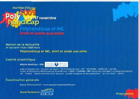 Page de garde du programme des deux journées d'études